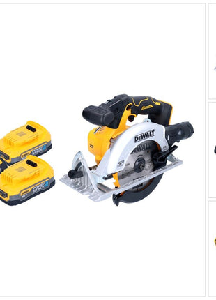 DeWalt DCS 565 E2 cordless circular saw 18 V 165 mm brushless + 2x Powerstack battery 1.7 Ah + charger