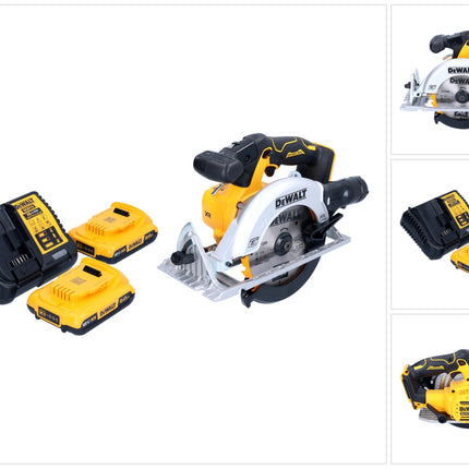Sega circolare a batteria DeWalt DCS 565 D2 18 V 165 mm brushless + 2x batteria ricaricabile 2,0 Ah + caricabatterie