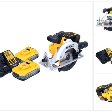 Sierra circular a batería DeWalt DCS 565 H2 18 V 165 mm sin escobillas + 2x batería Powerstack 5,0 Ah + cargador