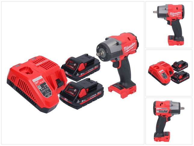 Milwaukee M18 FMTIW2F38-302 Avvitatore a impulsi a batteria 18 V 745 Nm 3/8" brushless + 2x batteria ricaricabile 3,0 Ah + caricabatterie