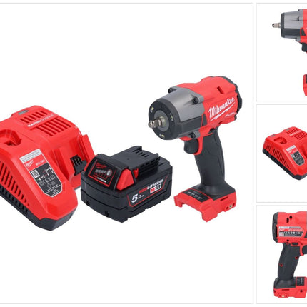 Milwaukee M18 FMTIW2F38-501 Avvitatore a impulsi a batteria 18 V 745 Nm 3/8" brushless + 1x batteria ricaricabile 5,0 Ah + caricatore