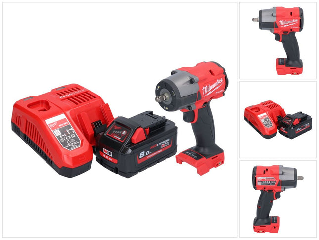 Milwaukee M18 FMTIW2F38-801 Llave de impacto sin cable 18 V 745 Nm 3/8" sin escobillas + 1x batería recargable 8.0 Ah + cargador