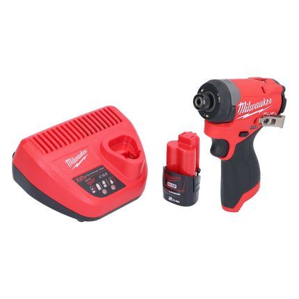 Llave de impacto a batería Milwaukee M12 FID2-201 12 V 170 Nm 1/4" sin escobillas + 1x batería 2,0 Ah + cargador