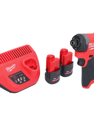 Clé à chocs sans fil Milwaukee M12 FID2-252 12 V 170 Nm 1/4" brushless + 2x batteries 2,5 Ah + chargeur