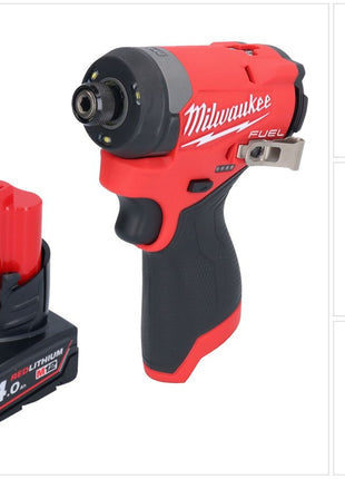 Clé à chocs sans fil Milwaukee M12 FID2-401 12 V 170 Nm 1/4" brushless + 1x batterie 4,0 Ah - sans chargeur