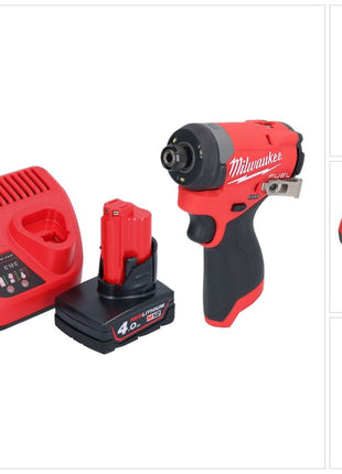 Llave de impacto a batería Milwaukee M12 FID2-401 12 V 170 Nm 1/4" sin escobillas + 1x batería 4,0 Ah + cargador