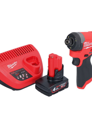 Llave de impacto a batería Milwaukee M12 FID2-401 12 V 170 Nm 1/4" sin escobillas + 1x batería 4,0 Ah + cargador