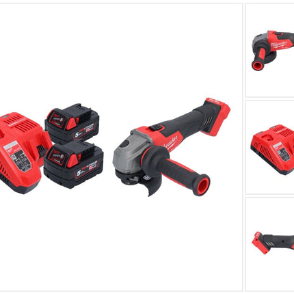 Milwaukee M18 FSAG115X-502 Cordless angle grinder 18 V 115 mm brushless + 2x battery 5.0 Ah + charger