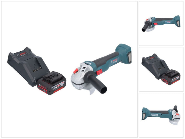 Bosch GWS 18V-10 Profesjonalna akumulatorowa szlifierka kątowa 18 V 115 mm bezszczotkowa + 1x akumulator 4,0 Ah + ładowarka
