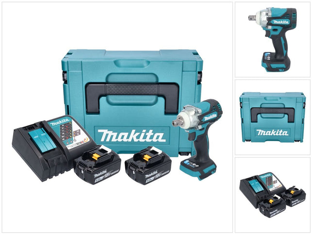 Makita DTW 301 RTJ akumulatorowy klucz udarowy 18 V 330 Nm 1/2" bezszczotkowy + 2x akumulator 5,0 Ah + ładowarka + Makpac