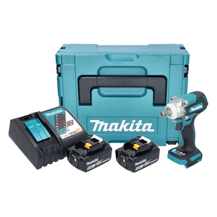 Makita DTW 301 RTJ akumulatorowy klucz udarowy 18 V 330 Nm 1/2" bezszczotkowy + 2x akumulator 5,0 Ah + ładowarka + Makpac