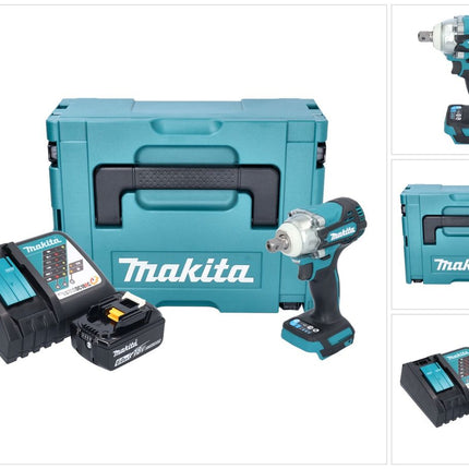 Makita DTW 301 RG1J Atornillador de impacto inalámbrico 18 V 330 Nm 1/2" sin escobillas + 1x batería 6,0 Ah + cargador + Makpac