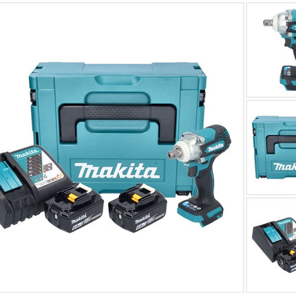 Makita DTW 301 RGJ Atornillador de impacto inalámbrico 18 V 330 Nm 1/2" sin escobillas + 2x batería 6,0 Ah + cargador + Makpac