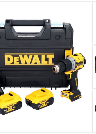 Trapano avvitatore a percussione a batteria DeWalt DCD 805 P2T 18 V 90 Nm Brushless + 2 batterie da 5,0 Ah + caricabatterie + TSTAK