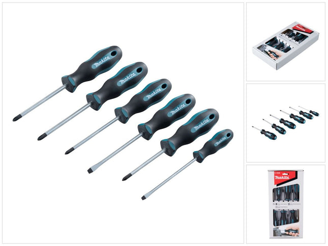 Juego de destornilladores Makita E-10528, 6 piezas. SL4 / SL5,5 / PH1 / PH2 / PZ1 / PZ2