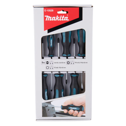 Juego de destornilladores Makita E-10528, 6 piezas. SL4 / SL5,5 / PH1 / PH2 / PZ1 / PZ2