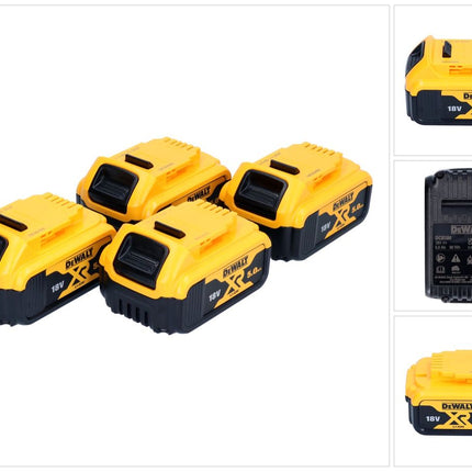 DeWalt DCB 184 P4 Akkupack 18 V 5,0 Ah / 5000 mAh 4 Stk. XR Li-Ion Akku - mit Ladestandanzeige