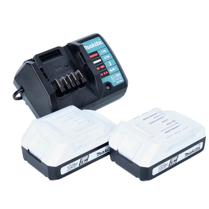 Taladro percutor inalámbrico Makita HP 488 D009 18 V 42 Nm Serie G + 2x baterías 1,5 Ah + cargador + set de accesorios 70 piezas + estuche
