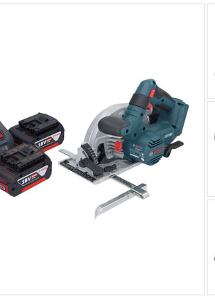 Bosch GKS 18V-57-2 Sega circolare professionale a batteria 18 V 165 mm brushless + 2x batteria ricaricabile 5,0 Ah + caricabatterie