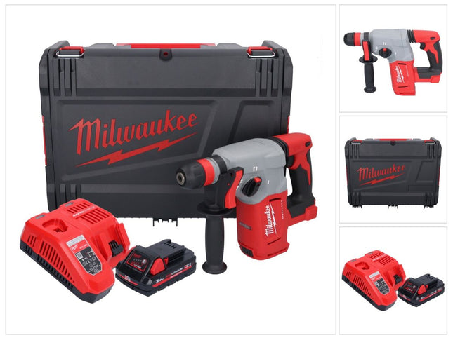 Milwaukee M18 BLHX-301X cordless combihammer 18 V 2.3 J brushless + 1x rechargeable battery 3.0 Ah + charger + HD box