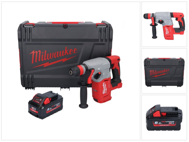 Milwaukee M18 BLHX-801X cordless combihammer 18 V 2.3 J Brushless + 1x battery 8.0 Ah + HD box - without charger