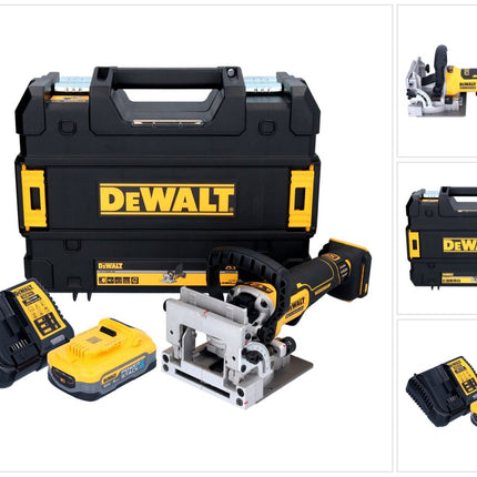 DeWalt DCW 682 H1T cordless flat dowel cutter 18 V 102 x 20 mm brushless + 1x Powerstack battery 5.0 Ah + charger + TSTAK