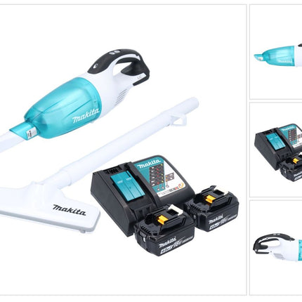 Makita DCL 181 FRMWX Akku Staubsauger 18 V 53 mbar 0,65 L + 2x Akku 4,0 Ah + Ladegerät