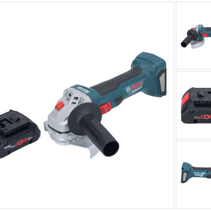 Bosch GWS 18V-7 Smerigliatrice angolare professionale a batteria 18 V 125 mm senza spazzole + 1x batteria ricaricabile ProCORE 4,0 Ah - senza caricabatterie