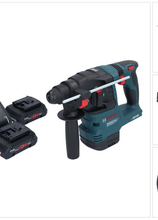 Bosch GBH 18V-22 Trapano a percussione professionale a batteria 18 V 1,9 J SDS Plus Brushless + 2x batteria ricaricabile ProCORE 4,0 Ah + caricabatterie