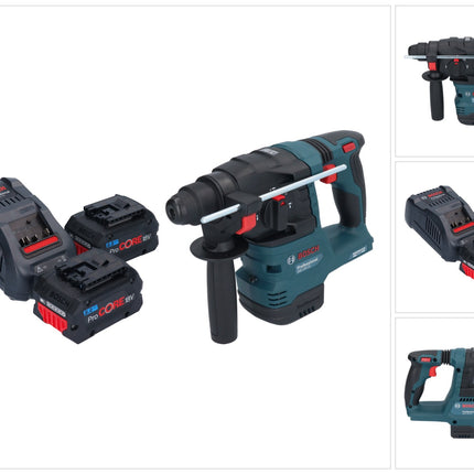 Akumulatorowy młot udarowo-obrotowy Bosch GBH 18V-22 Professional 18 V 1,9 J SDS Plus Brushless + 2x akumulator ProCORE 8,0 Ah + ładowarka