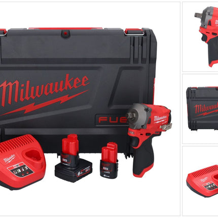Clé à chocs sans fil Milwaukee M12 FIWF12-622X 12 V 339 Nm 1/2" brushless (4933464617) + 1x batterie 2,0 Ah + 1x batterie 6,0 Ah + chargeur + boîtier HD