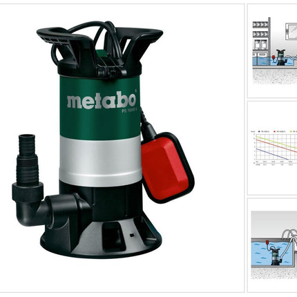 Bomba sumergible de agua sucia Metabo PS 15000 S (0251500000) 850 vatios caudal 15000 l/h