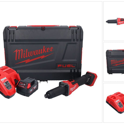 Milwaukee M18 FDGROVB-501X Akku Geradschleifer 18 V Brushless + 1x Akku 5,0 Ah + Ladegerät + HD Box