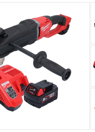 Trapano angolare a batteria Milwaukee M18 FRAD2-501 18 V 122 Nm brushless + 1x batteria ricaricabile 5,0 Ah + caricabatterie