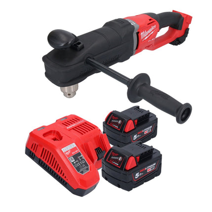 Milwaukee M18 FRAD2-502 cordless angle drill 18 V 122 Nm brushless + 2x rechargeable battery 5.0 Ah + charger