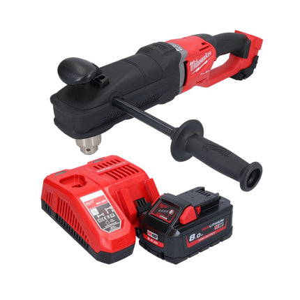 Milwaukee M18 FRAD2-801 cordless angle drill 18 V 122 Nm brushless + 1x rechargeable battery 8.0 Ah + charger