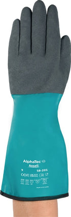 Guantes químicos ANSELL AlphaTec 58-201 talla 10 verde/gris ( 4000391325 )