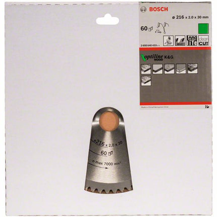 BOSCH Piła tarczowa Ø zewnętrzna 216 mm Liczba zębów 60 WZ/N ( 8000342020 )
