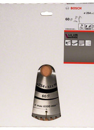 Piła tarczowa BOSCH Ø zewnętrzna 254 mm Liczba zębów 60 HLTCG ( 8000342266 )