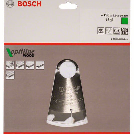BOSCH circular saw blade Optiline Wood Outer Ø 190 mm Number of teeth 16 WZ ( 4000909021 )