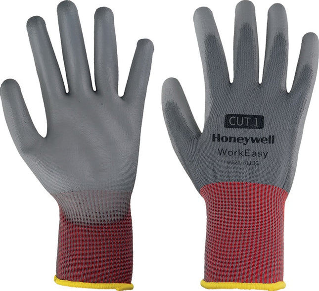 Guantes HONEYWELL Workeasy 13G GY PU 1 talla 9 gris/rojo ( 4000391456 )