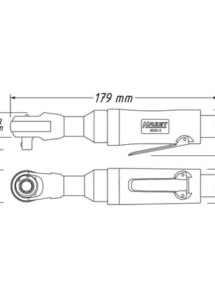 HAZET pneumatic ratchet screwdriver 9020-2 6.3 mm (1/4″) 4-kt. ( 4000898922 )