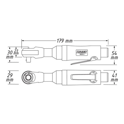 HAZET destornillador neumático de carraca 9020-2 6,3 mm (1/4″) 4-kt. ( 4000898922 )
