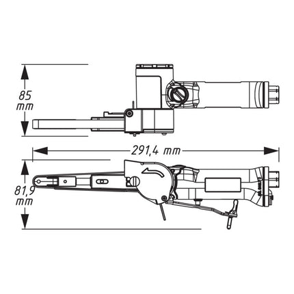 Lijadora de banda neumática HAZET 9033N-4 10x330 mm 19000 min-¹ ( 4000898935 )