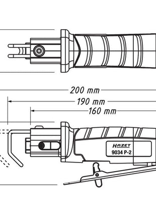 HAZET Pneumatic reciprocating saw 9034P-2 Wood ( 4000898947 )