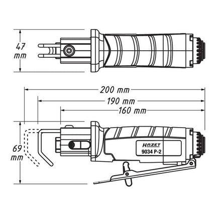HAZET Pneumatyczna piła szablasta 9034P-2 Drewno ( 4000898947 )