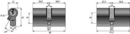 Cilindro doble de perfil ABUS C 73 N 35/70 mm (3000280076)