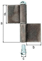 Bisagra de construcción GAH tipo K04 de 2 piezas para soldar ( 3000200622 )