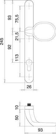 Zestaw drzwi profilowych EDI Atlas 1200/K22/2026 aluminium F1 ( 3000200041 )