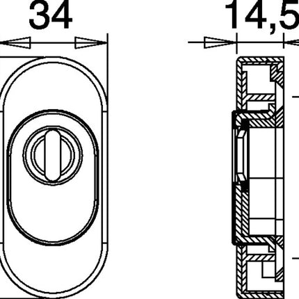EDI key escutcheon 0815/0000 Aluminium F1 ( 3000252720 )